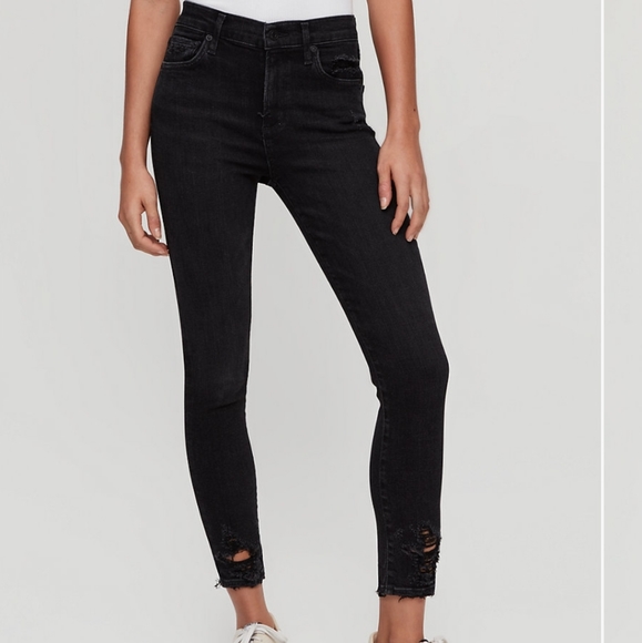 Agolde Sophie Crop Black Size 24 - Picture 3 of 10